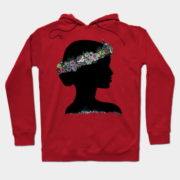 flower crown silhouette Hoodie by rickkhemmanivong